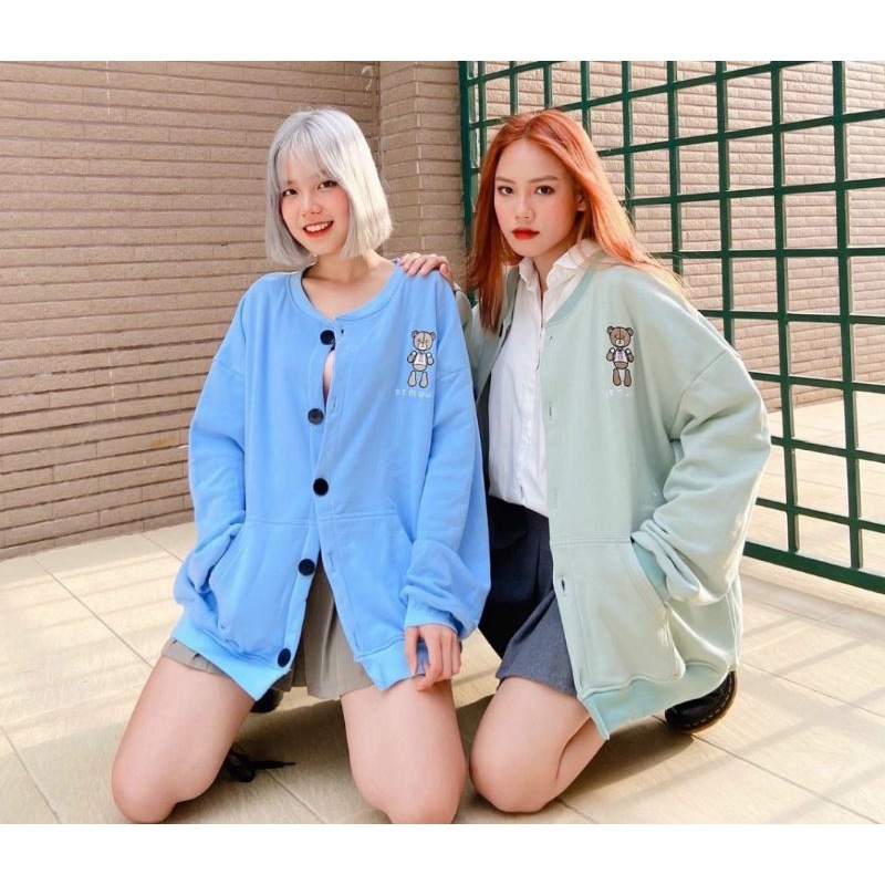 Áo khoác bomber nỉ gấu siêu xinh | BigBuy360 - bigbuy360.vn