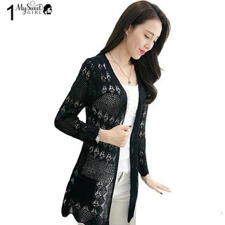 Áo khoác đan len nữ dáng dài