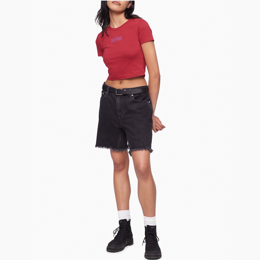 Áo thun nữ Calvin Klein Cropped Box Logo Baby T-Shirt