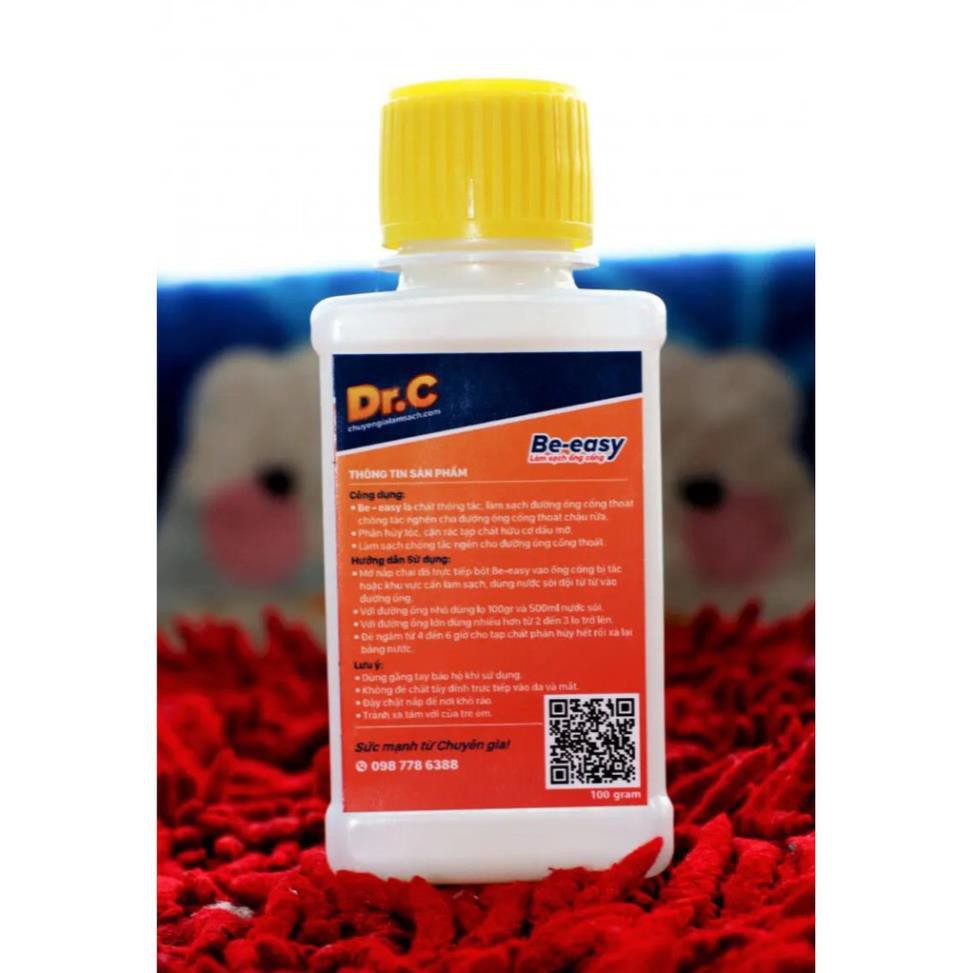 Bột Thông Tắc Đường Ống, Vệ Sinh Lồng Giặt Cao Cấp, Tẩy Sạch Cặn Bẩn Dr.C - Be-easy - 100G NGHIỆN NHÀ