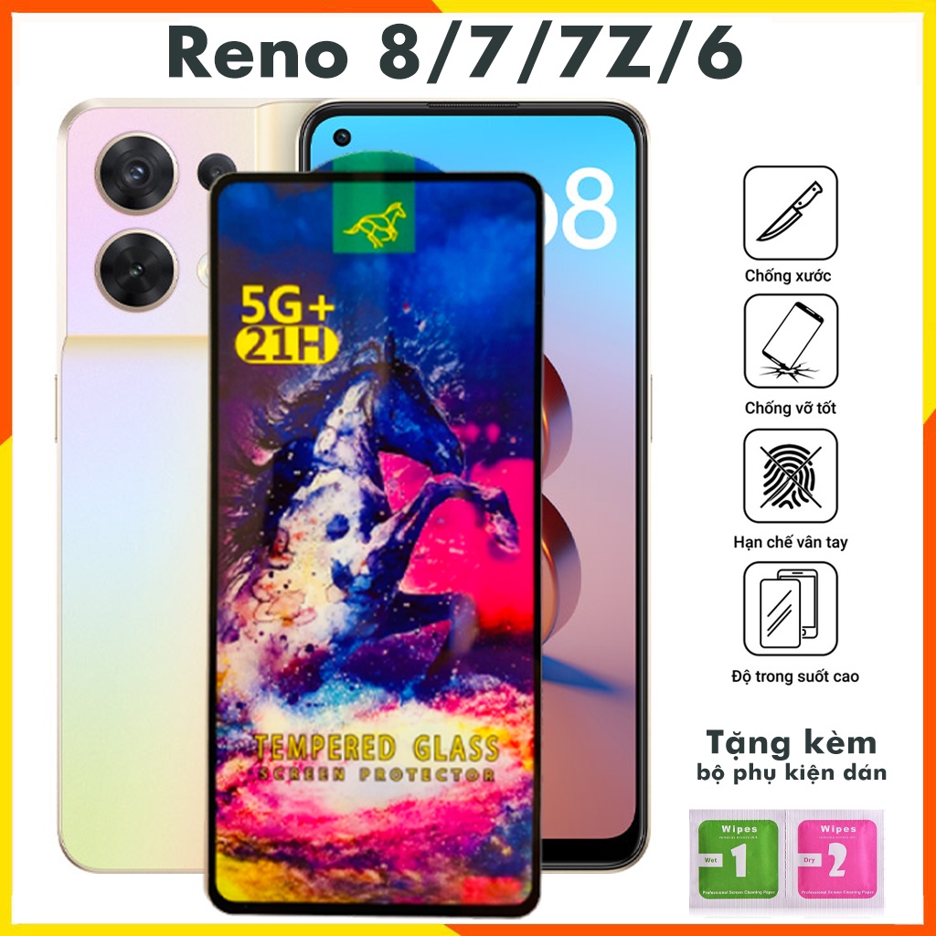 Cường lực oppo reno 8 7 7z 6 6z 5g a76 A77s a77 a57 a5s a54 f5 a74 a55 a53 f11 a17 f7 f9 pro full màn tổng hợp Kính [OG]