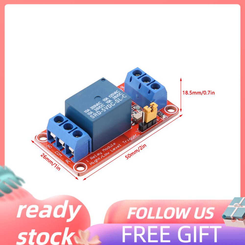 HANHAN 1 Channel Optocoupler Relay Module Board High & Low Trigger 5V/12V/24V 