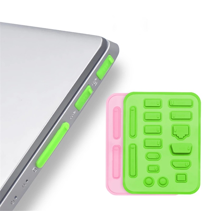 Set 16 nắp đậy cổng máy tính bằng silicone chống bụi tiện dụng