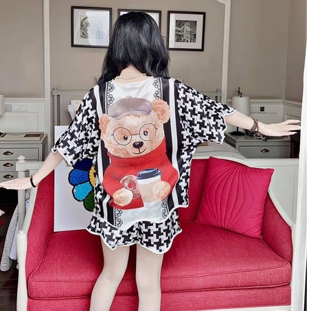 ĐỒ BỘ NGỦ GẤU NỮ NGẮN VẢI LỤA NGẮN TAY THỜI TRANG NỮ (HÀNG CHẤT LƯỢNG)