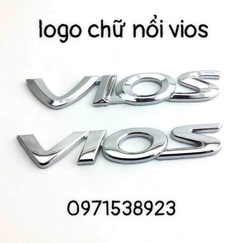 logo chữ nổi TOYOTA VIOS dán đuôi xe