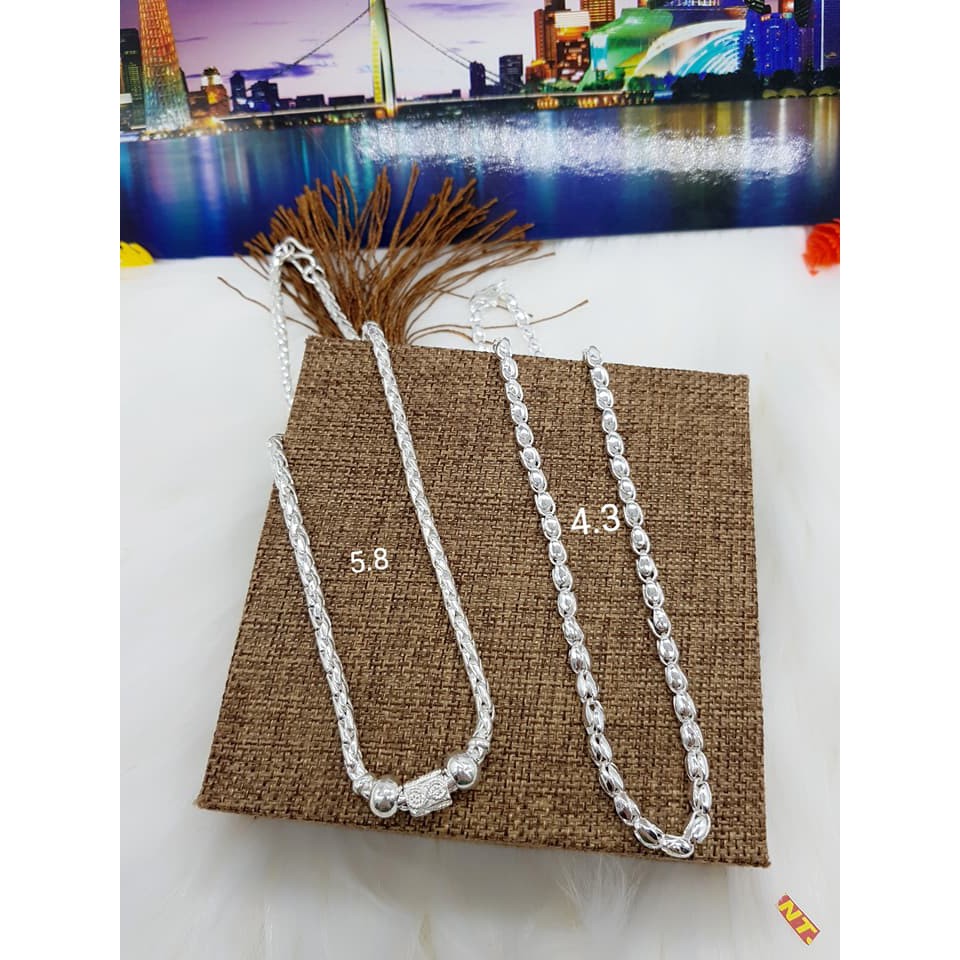 Lắc tay bạc trẻ em dây xà tích