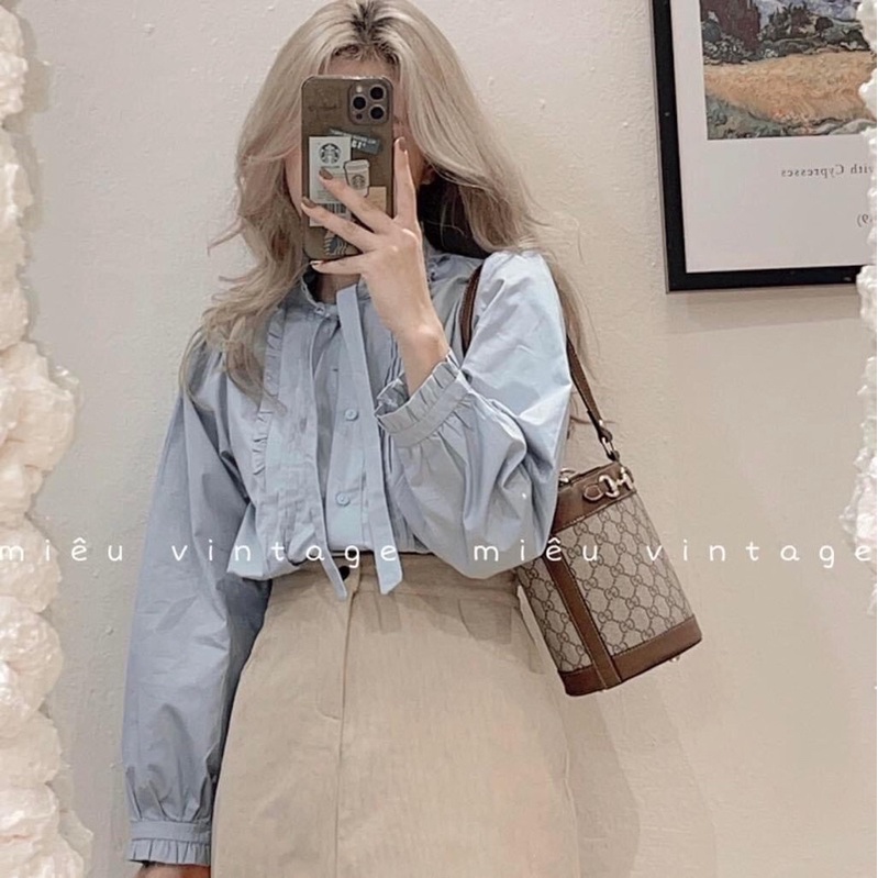 ÁO SƠ MI THÔ NƠ CỔ VITAGE MS17881