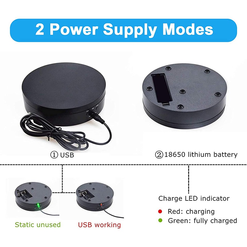 Bàn Xoay 360 Độ Kèm 6 Phông Nền PVC Màu Đen Chuyên Dụng Cho Chụp Ảnh