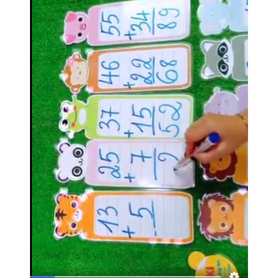 Thẻ từ thú dọc có đường kẻ mẫu hình dễ thương