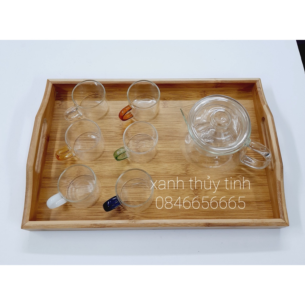 Bộ ấm trà thủy tinh chịu nhiệt có lõi lọc, dung tích ấm 500ml - AT1.2