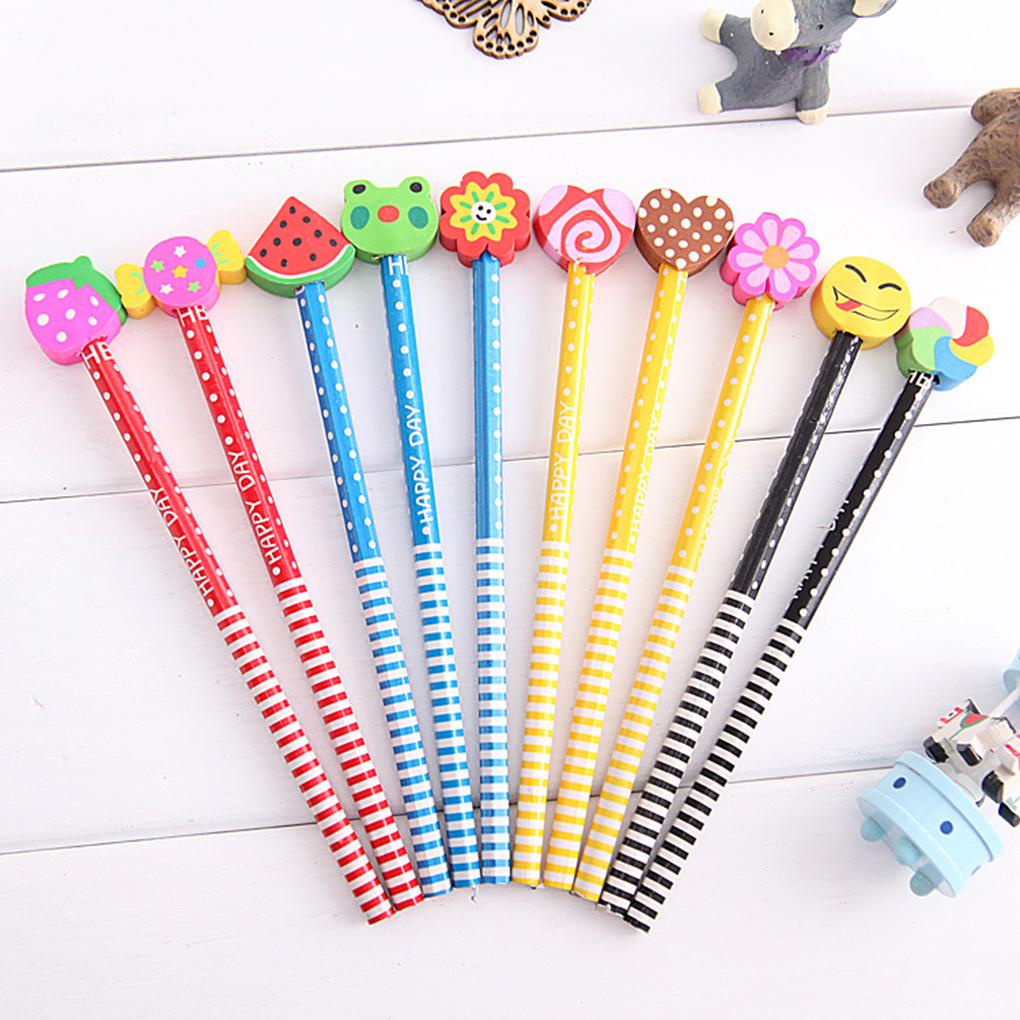 Cục Tẩy Bằng Gỗ Họa Tiết Trái Cây Hoạt Hình Nhiều Màu Sắc