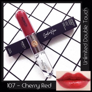 [Đỏ cherry 107] SON KIKO 2 ĐẦU ❤ KIKO MILANO UNLIMITED DOUBLE TOUCH CHERRY RED