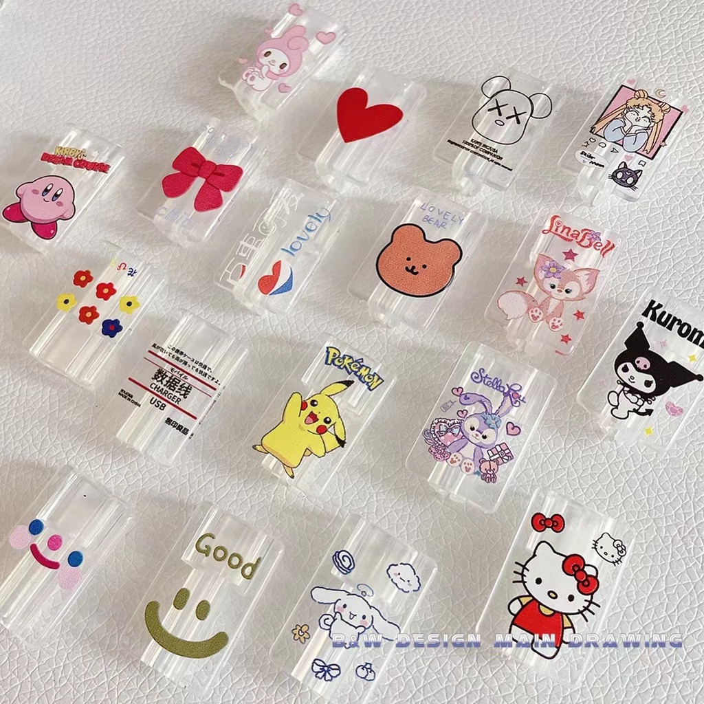 Phụ Kiện Bảo Vệ Đầu Dây Cáp Sạc USB Hình Hoạt Hình Dễ Thương