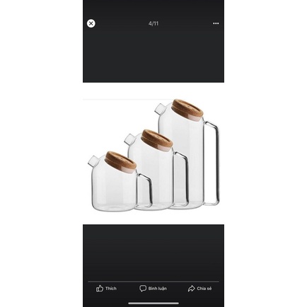 Bình thuỷ tinh nắp nghiêng 1600ml (BT14.3)