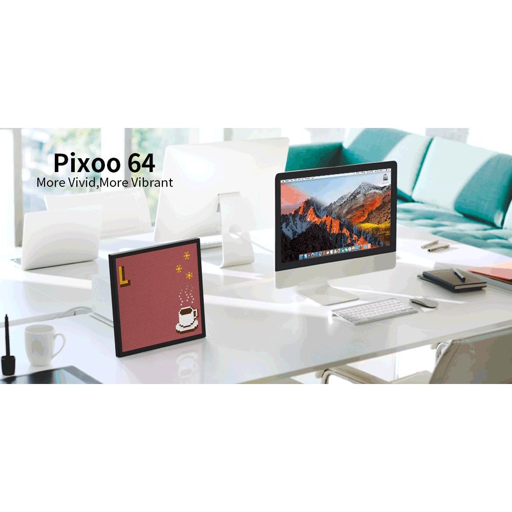 Divoom Pixoo 64 Khung ảnh kỹ thuật số với Bảng hiển thị điện tử hình ảnh LED nghệ thuật 64 * 64 Pixel