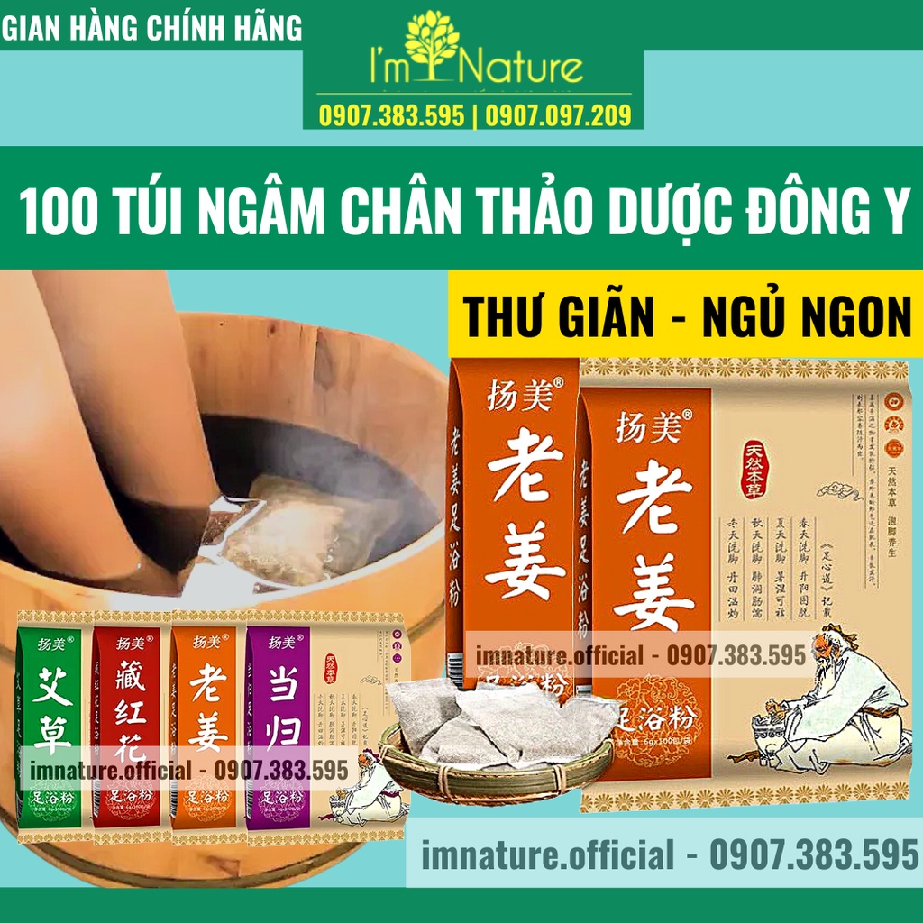 100 Gói Bột Thảo Dược Ngâm Chân Túi Lọc Đông Y - Thải Độc Giảm Đau Nhức - Tê Chân - Giảm Hôi Chân Đủ Vị