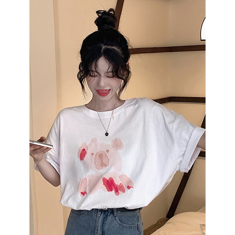 NRVP Áo Thun Nữ Tay Ngắn In Hình Phong Cách Hàn Quốc Thời Trang Mùa Hè 2022