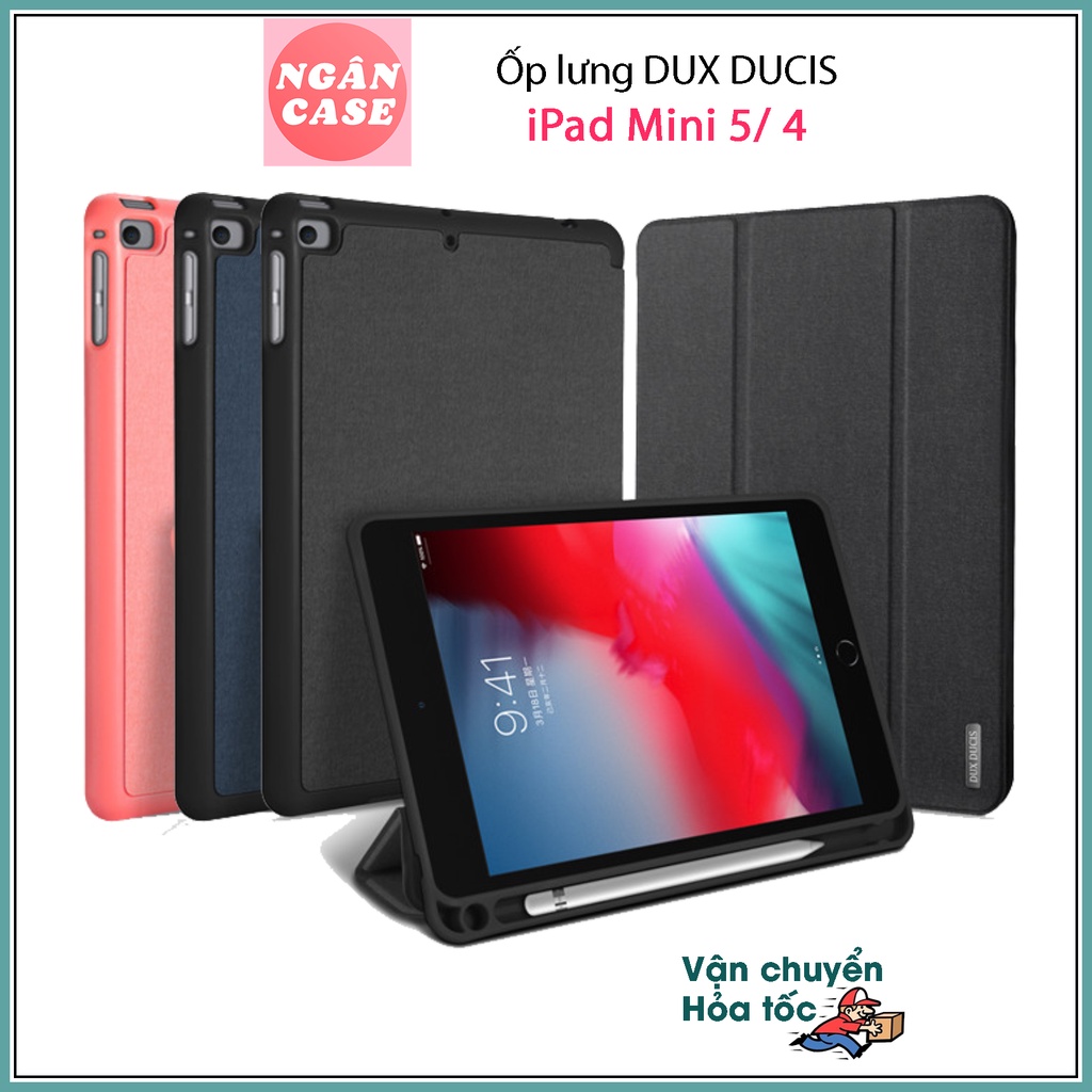 Bao da DUX DUCIS cho iPad Mini 6 / 5 / 4 - Mặt lưng TPU mềm, Có ngăn đựng bút