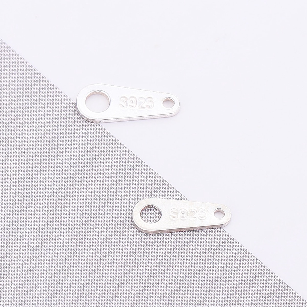 Phụ kiện đệm nối dài Beadia hình bầu dục không đối xứng bằng bạc sterling 925 dùng để tự làm trang sức