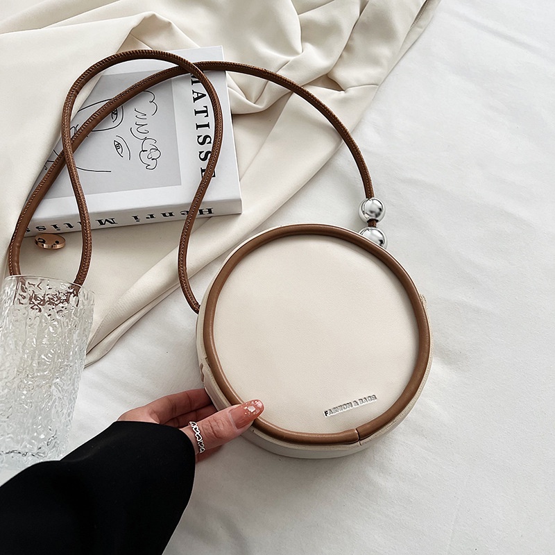 Túi đeo chéo IELGY cỡ nhỏ hình tròn phong cách đơn giản dễ phối đồ thời trang cho nữ