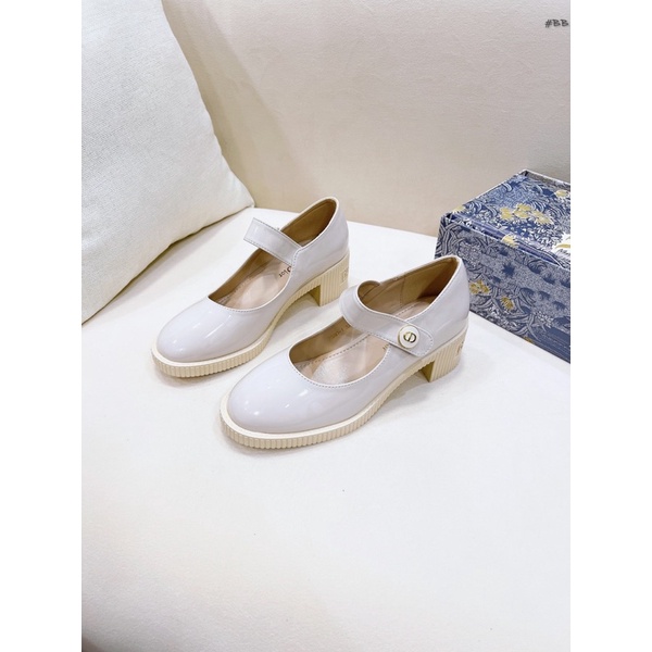 Giày búp bê cd mũi tròn quai ngang gót vuông fullbox