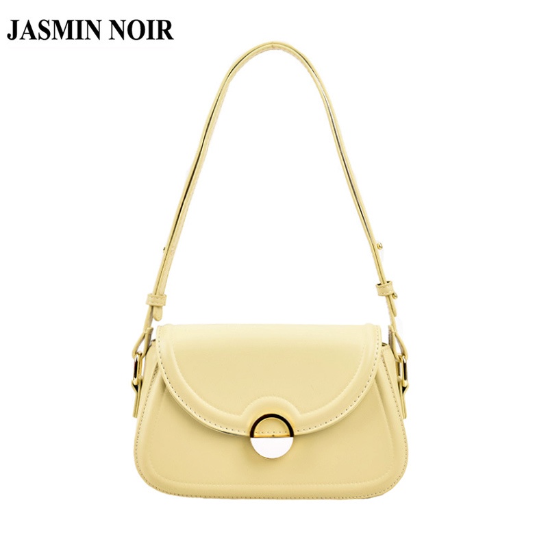 Túi đeo chéo JASMIN NOIR nắp gập chất liệu da PU có khóa thời trang cho nữ