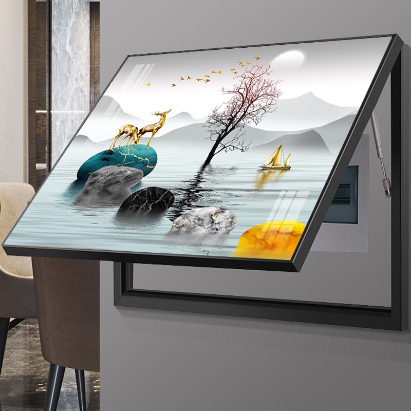 Hộp Công Tơ Mét Điện Tử Bức Tranh Vẽ Tranh Treo Tường Hiện Đại Tối Giản Trang Trí Phòng Khách