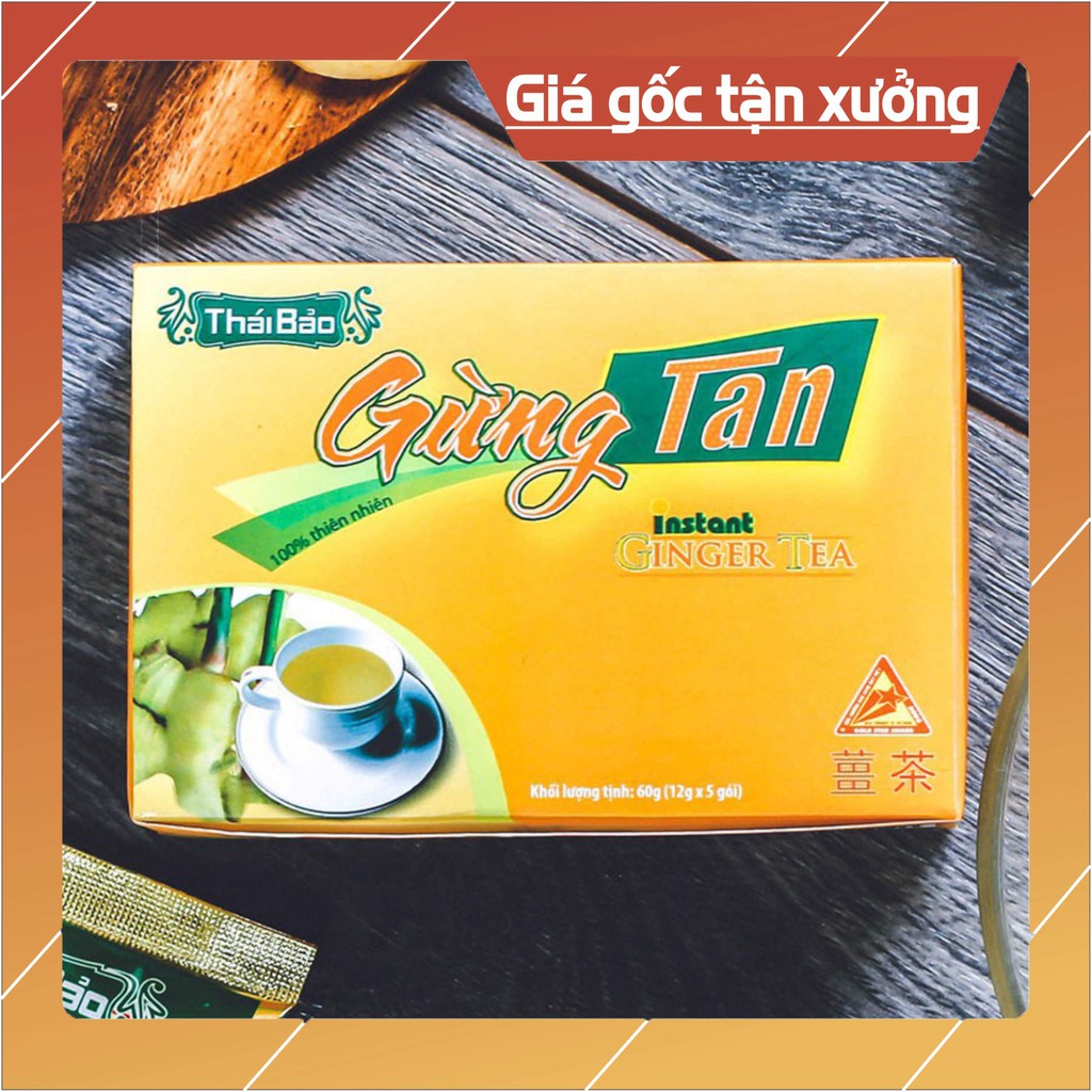 Trà gừng hoà tan, 5 túi, hộp, Thái Bảo