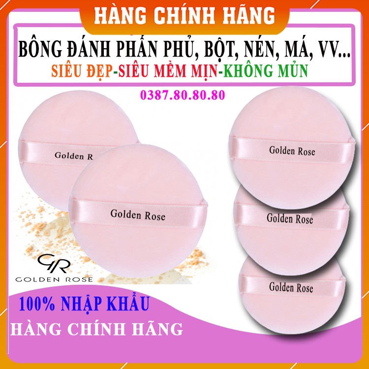 [FreeShip-HÀNG CHÍNH HÃNG] Bông phấn trang điếm Golden Rose siêu đẹp, siêu mềm mịn/ Bông đánh phấn phủ cao cấp