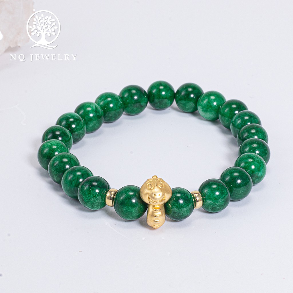 Vòng tay xanh lá charm 12 con giáp - NQ Jewelry
