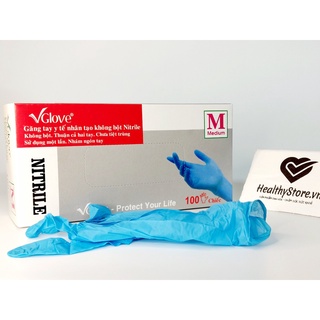 Găng tay y tế Nitrile không bột Vglove (hộp 100c)