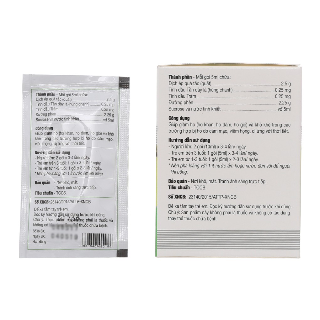Codatux Syrup - Hộp 30 Gói Siro Giúp Giảm Ho & Viêm Họng - cvspharmacy