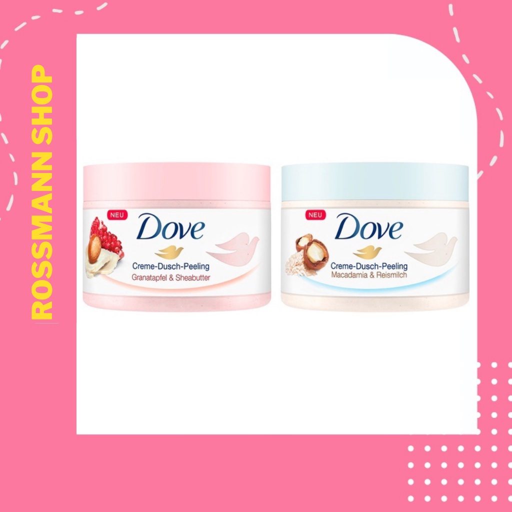 Kem Dove giúp tẩy tế bào chết chăm sóc da chiết xuất bơ hạt mỡ và hạt lựu Làm trắng Trẻ hóa da 225ml