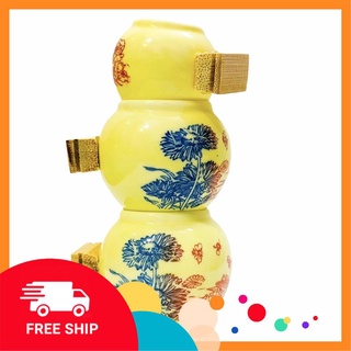 Cóng chim chào mào (vàng) chất liệu gốm sứ họa tiết [ SIÊU ĐẸP ] (Đủ bộ)  Combo 3 cóng sứ chào mào, chim họa mi
