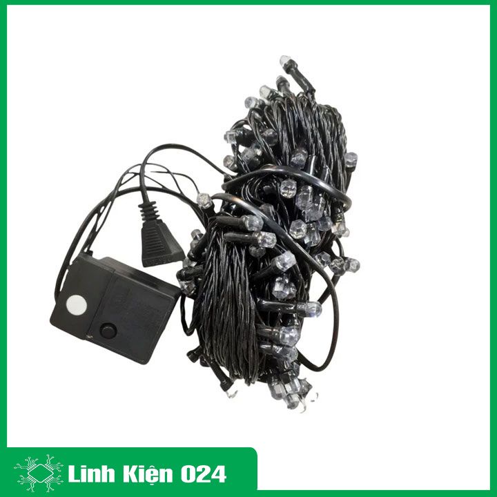Led dây kim cương đen nhiều màu cuộn 20m điều khiển 8 chế độ trang trí ngoài trời