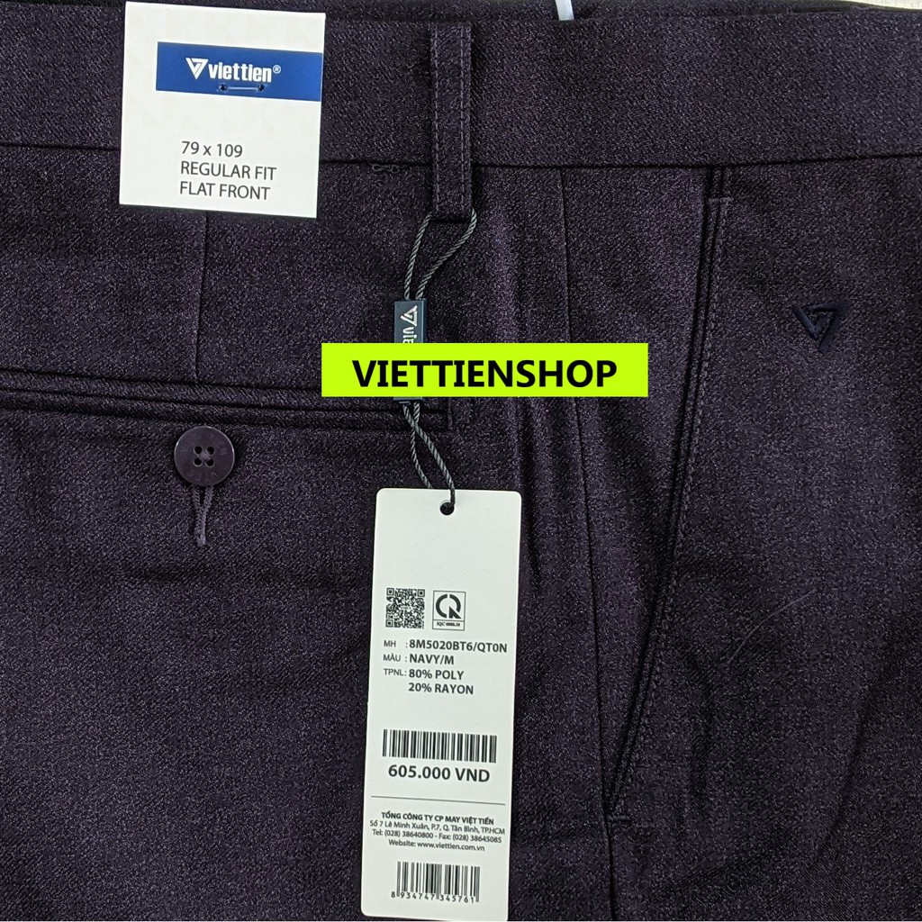 (5020 QTRF) QUẦN TÂY VIỆT TIẾN KHÔNG LY (ÔM VỪA - REGULAR FIT)