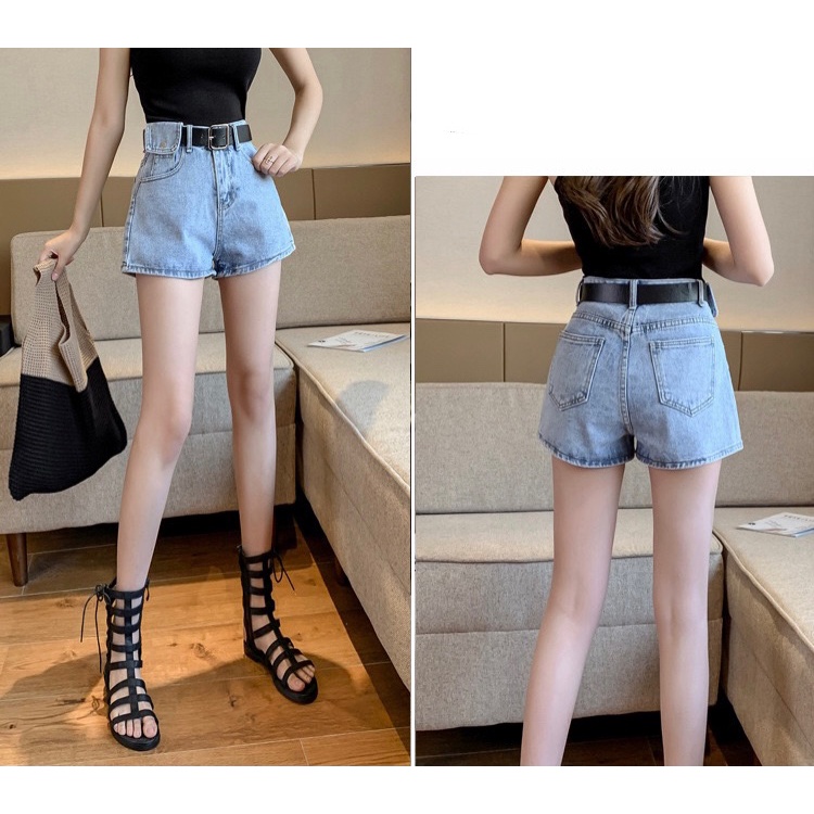 Quần short jean nữ BigSize lưng cao, co dãn mạnh, có túi nắp nhỏ phom ống rộng đang hot trend 3817 molijean