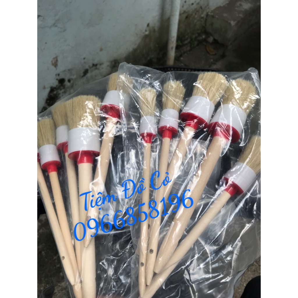 BỘ 5 CÂY CỌ LÔNG HEO CÁN GỖ VỆ SINH CHI TIẾT XE MÁY