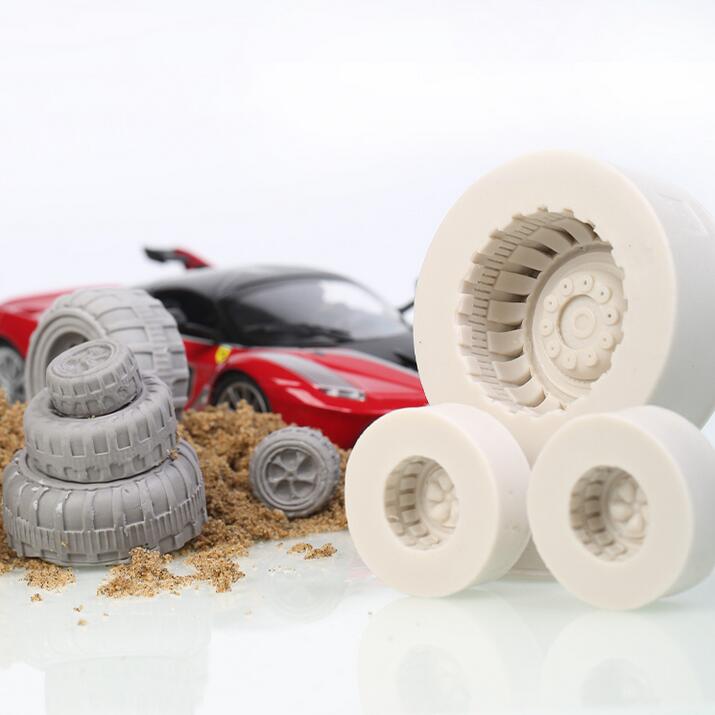 Khuôn silicone tạo hình lốp xe ô tô trang trí bánh
