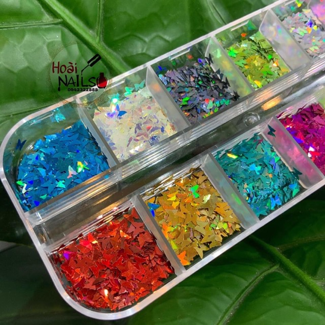 Set nhũ bướm 12 màu - phụ kiện nail giá rẻ