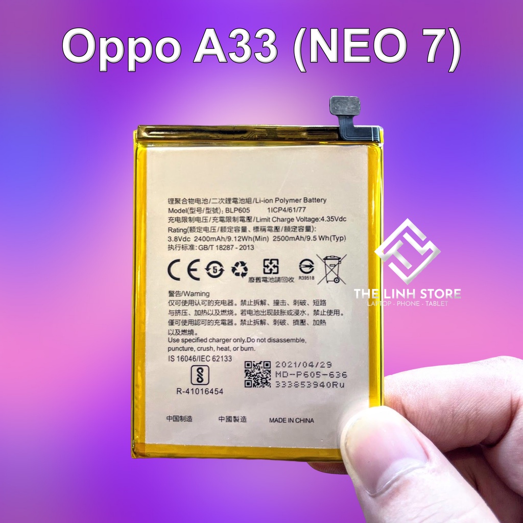 Pin Oppo A33 (Neo 7) mã BLP605 2500mAh