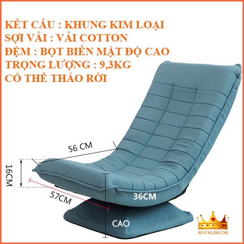 Ghế Xoay Thư Giãn ROYALDECORHN Xoay 360 độ - Ghế Mặt Trăng Có Thể Gập Được Lưng