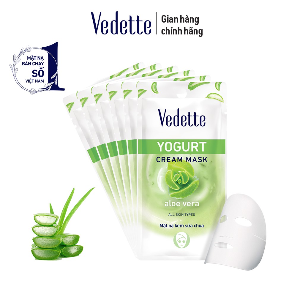 Combo 6 Mặt Nạ Sữa Chua Vedette Dưỡng Ẩm Mịn Màng Yogurt Cream Mask