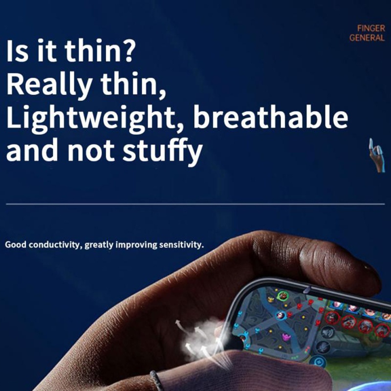 Găng Đeo Ngón Tay Bằng Sợi Thủy Tinh Siêu Mỏng Thoáng Khí Chống Mồ Hôi Tiện Dụng Chơi Game