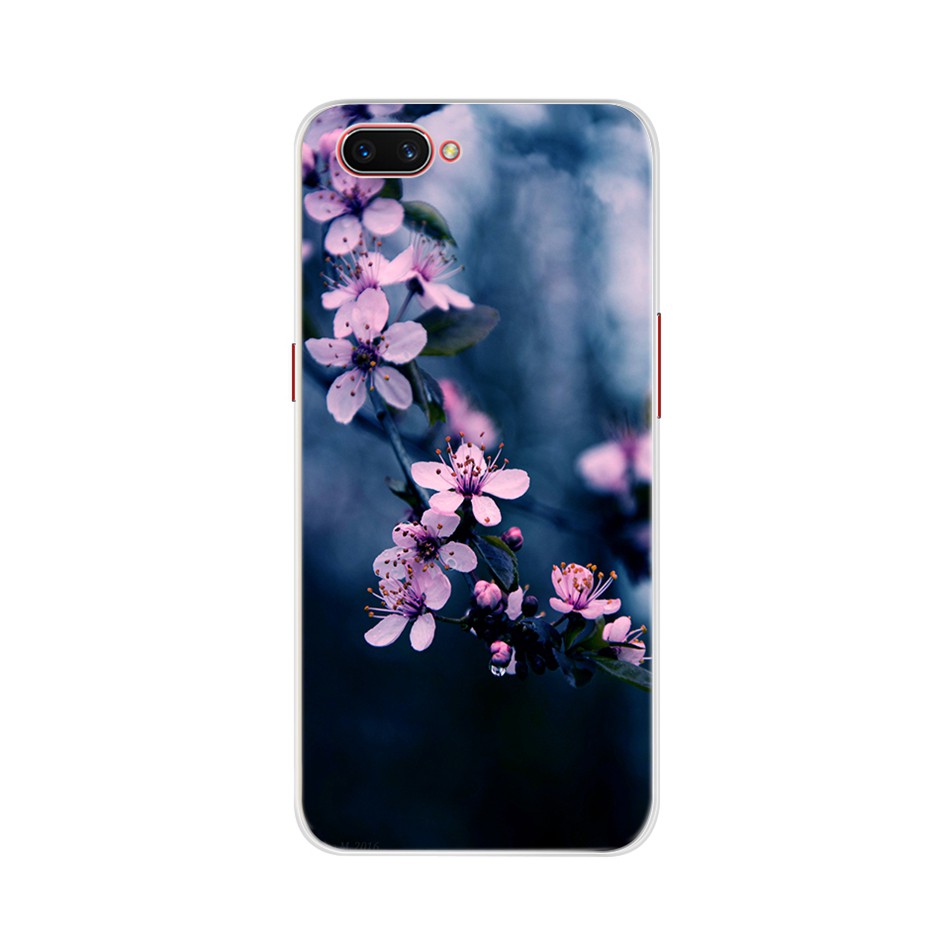 Ốp điện thoại in hoa xinh xắn cho Oppo A5 A9 2020 A5S A7 A3S A31 A52 A92 A12 Realme C1