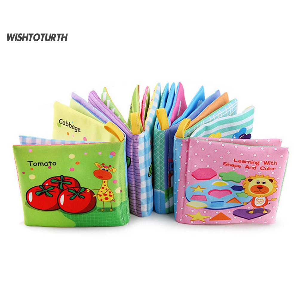 ☼WT Baby Sound Fabric Cloth Books Intelligence Development Learning Educational Toys