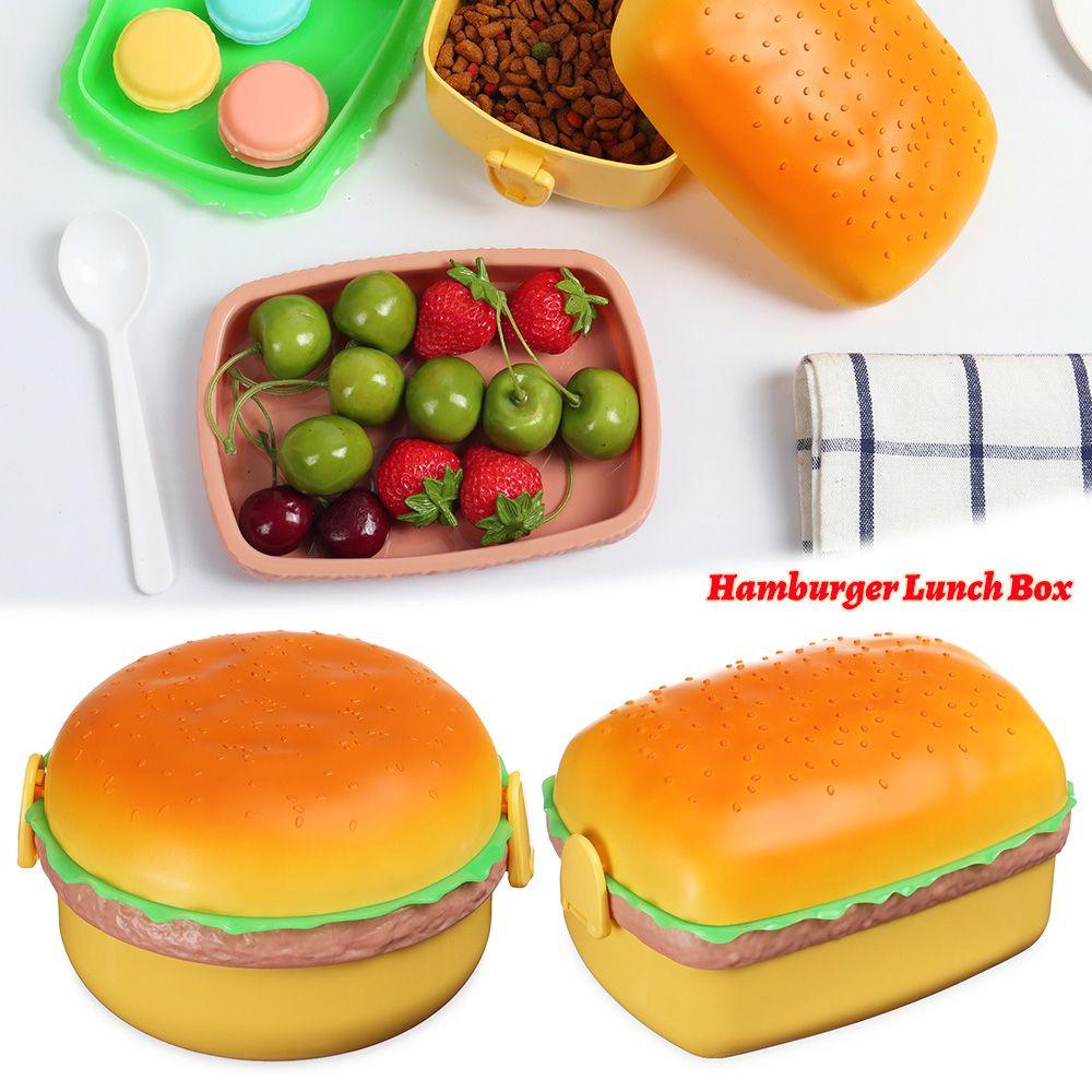 SOFTNESS Hộp Đựng Cơm Trưa Hình Hamburger Dễ Thương
