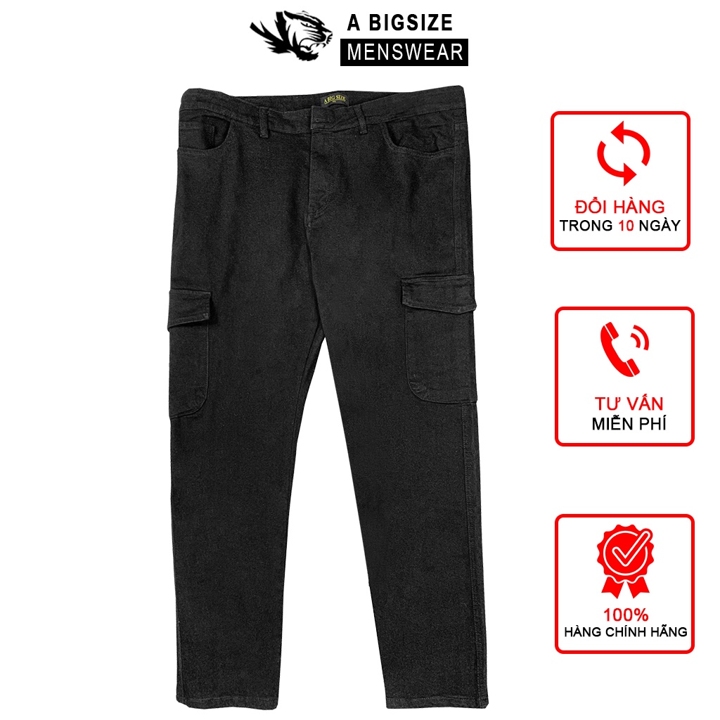 Quần Jean Bigsize đen Túi hộp từ 75 -130kg - ABS Menswear