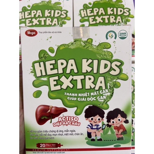 Thanh nhiệt mát gan cho bé Hepa kids extra hộp 20 ống
