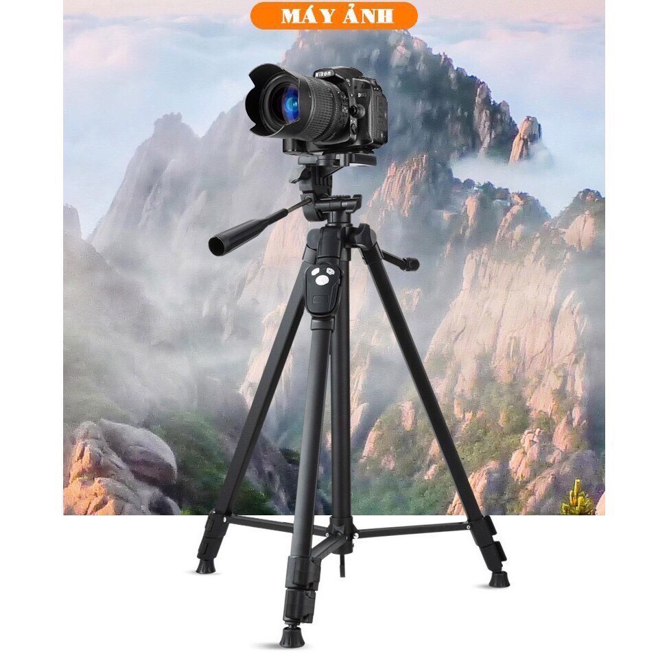 [Mã 33ELSALE hoàn 7% đơn 300K] Tripod 3388 Có Bluetooth Remote -Cao 140cm - Hàng Cao Cấp - Chắc Chắn